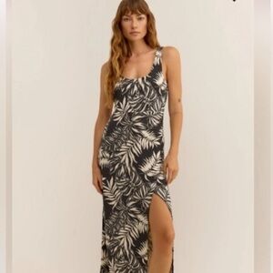 Tropical Black and White Maxi Dress